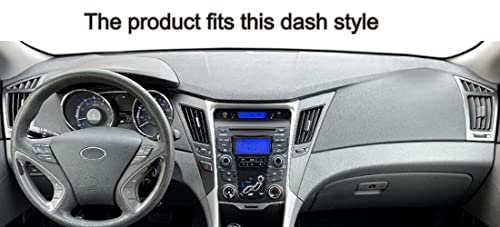 Dash Cover Mat Custom Fit for Hyundai Sonata 2011 2012 2013 2014 with Cutout for Speakers, Dashboard Cover Pad Protector F81 - color: 11-14 Black