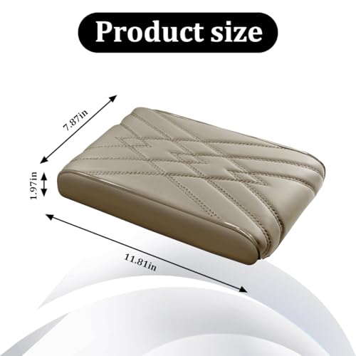 Car Center Console Cover, Memory Foam Vehicle Arm Rest Seat Box Cushion Pad, Scratch & Wear Resistant Automotive Middle Console Protector, Universal for SUV Automobile Truck (Beige) - color: Beige