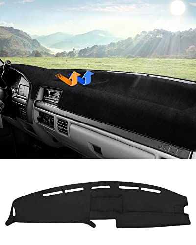 Autorder Dashboard Cover Mat for 1992-1996 Ford F150 F250 F350 Accessories Dash Cover Flannel Dash Mat Sunshade Glare UV Rays Protector - size: 1992-1996 F150 (Black)