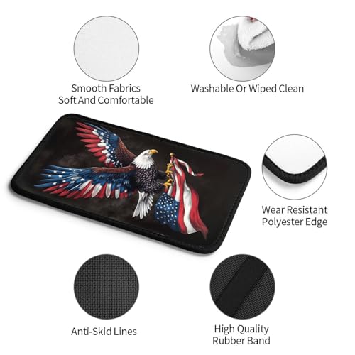 Universal Car Center Console Cushion Pad, Eagle Flag Soft Waterproof Car Center Console Cover Auto Armrest Seat Box Cover Protector for Most Vehicle SUV Truck Car - color: Eagle Flag