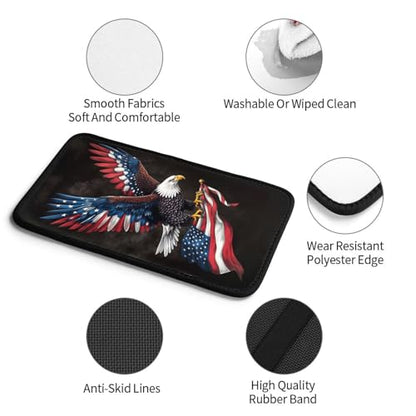 Universal Car Center Console Cushion Pad, Eagle Flag Soft Waterproof Car Center Console Cover Auto Armrest Seat Box Cover Protector for Most Vehicle SUV Truck Car - color: Eagle Flag