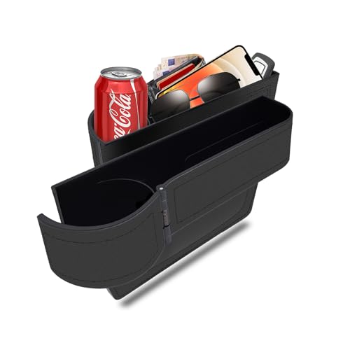 Car seat gap filler organizer,multifunctional car seat organizer,Adjustable Cup Holder car console side storage box Holders phone, sunglasses,car accessories (Black style 3) - color: Black style 3