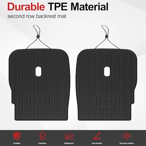 Second Row Backrest Mats for 2020-2025 Kia Telluride Accessories 7 Seater, All Weather TPE Back Seat Protector Replacement for Kia Telluride - style: Second Row Backrest Mats