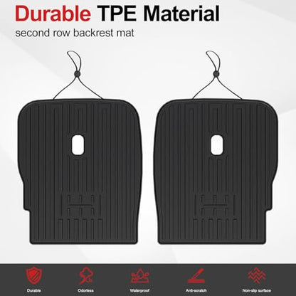 Second Row Backrest Mats for 2020-2025 Kia Telluride Accessories 7 Seater, All Weather TPE Back Seat Protector Replacement for Kia Telluride - style: Second Row Backrest Mats