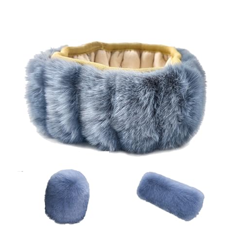 Fluffy Steering Wheel Cover, Winter Warm, Suitable for Most Car Steering Wheels in The 14-15 Inch Range (Gray, 3PCS) - color: Gray, size: 3PCS