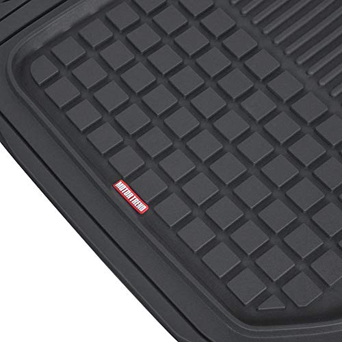 Motor Trend Flextough Semi-Custom Fit Car Floor Mats for Coupe Sedan Van SUV & Truck - Odorless Heavy Duty Rubber Floor Liners 4 Pieces Set - Trimmable (Black) (MT180)