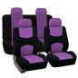 FH Group Car Seat Covers Full Set Cloth - Universal Fit Automotive Seat Covers, Low Back Front Seat Covers, Solid Back Seat Cover, Washable Car Seat Cover for SUV, Sedan and Van Purple - color: Purple, style: Seat Cover Full Set