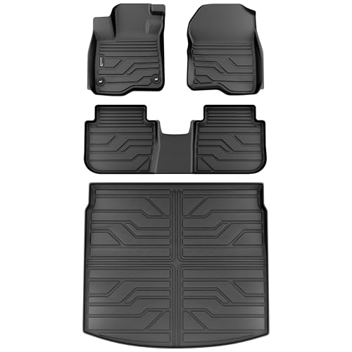 KARPAL Floor Mats for Honda CRV 2023 2024 2025 2026 (Include Hybrid), All Weather Protection TPE Floor Liners Accessories Car Mats, Front & 2nd Row & Trunk Mat (Upper Position)