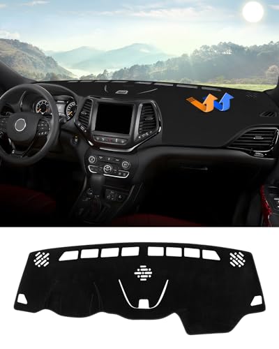 Autorder Dashboard Cover Mat for 2014-2023 Jeep Cherokee Accessories Dash Cover Flannel Dash Mat Sunshade Glare UV Rays Protector (Not Fit Grand Cherokee) - size: 2014-2023 Jeep Cherokee