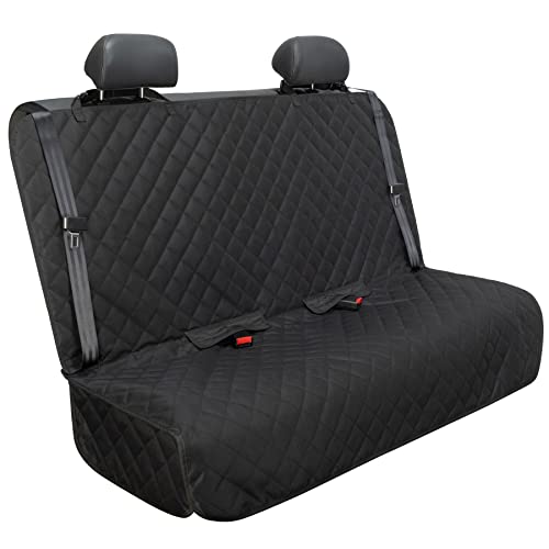 Bench Car Seat Cover Protector - Waterproof, Heavy-Duty and Nonslip Pet Car Seat Cover for Dogs with Universal Size Fits for Vehicles, Trucks & SUVs(Black) - color: BLACK, size: 49" L × 56" W