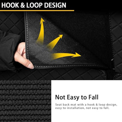 Cargo Mat & Backrest Mat Fit for 2022-2026 Infiniti QX60 - Leather Trunk Liner Back Seat Cover Protector - All Weather Protection PU Leather Cargo Liner and Backrest Mat QX60 Accessories