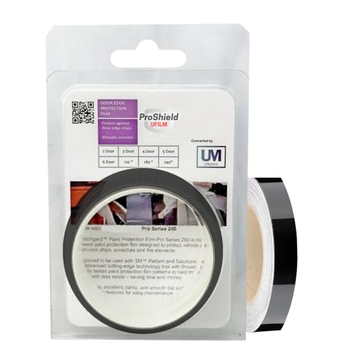 Door Edge Protector PRE-Cut Paint Guard Scratch Paint Protection Film Paint Wrap Protection Clear and Black Universal Car Truck (Black, 5 Doors)