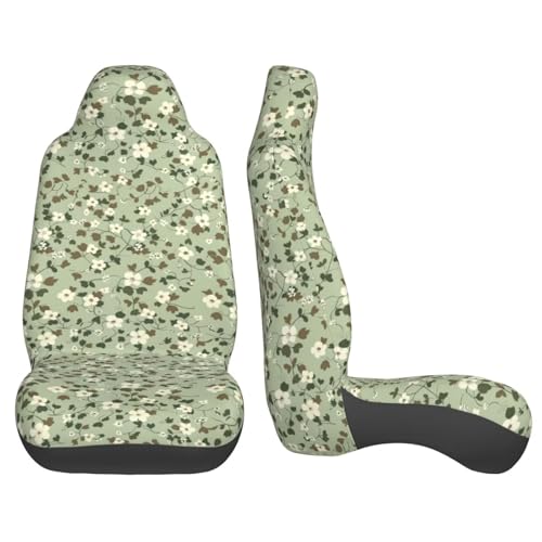 Green Leaf Seat Covers Cute Bucket Seat Cover Universial Fit for SUV Truck Van Sedans Auto Accessories Bucket Seat Covers Protectors Women Girls Men Set of 2 - color: Green Leaf