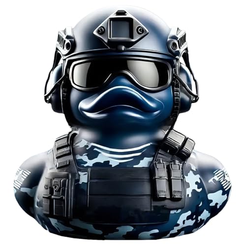 Armed Army Duck, Veteran Tribute Duck, Military Uniform Armed Forces Resin Ducks for Jeeps Ducking, Veterans Memorial Duck Honoring Veterans Rubber Duckies for Veteran Gifts Veterans Day Decor (F) - color: F