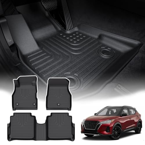 for Nissan Kicks Floor Mats 2024 2023 2022 2021 2020 2019 2018,All Weather Floor Mats 1st & 2nd Row Floor Liner Custom Fit Accessories 2018-2024