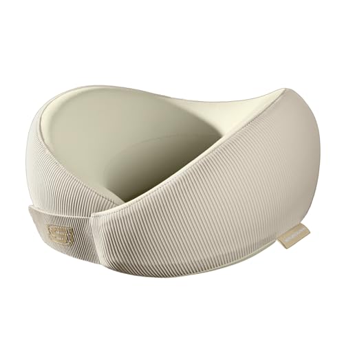 Skechers Men's Memory Foam Neck Pillow, Comfortable & Breathable Travel Pillow, Neck Pillow Airplane for Travel, Car Rides, Home, and Office Use, Ergonomic Design for Men and Women,Beige - color: Beige