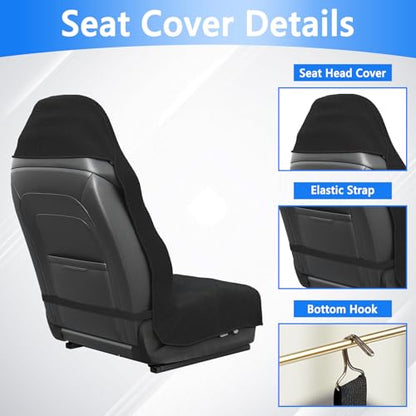 Car Seat Cover Waterproof,Protector Front Seats Sweat Towel Car Seat Covers,Universal Non-Slip Car Seat Towel Cover for Gym Workout Running Beach Swimming for Cars SUV Trucks, Black
