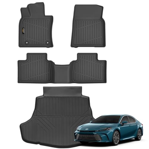 Floor Mats & Trunk Mat Custom Fit for Toyota Camry 2025 (Include Hybrid) All Weather TPE Rubber Cargo Liner Anti-Slip Full Set Automotive Floor Liners for Camry Accessories - size: For Toyota Cmary 2025