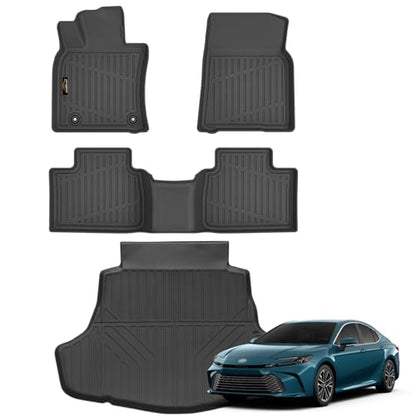 Floor Mats & Trunk Mat Custom Fit for Toyota Camry 2025 (Include Hybrid) All Weather TPE Rubber Cargo Liner Anti-Slip Full Set Automotive Floor Liners for Camry Accessories - size: For Toyota Cmary 2025