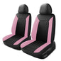 HChengkikz Car Seat Covers, Breathable and Waterproof Front Seat Covers, Luxury PU Universal Fit Automotive Airbag Compatible for Cars Sedans SUV and Truck (2 Pieces, Front Seat, Pink) - color: N1 Black Pink, size: Front Seat