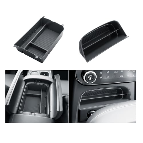 BIBIBO 2Packs for 2026 Hyundai Palisade Center Console Organizer 2026 Hyundai Palisade Calligraphy Insert Console Tray 2026 Palisade Organizer Shelf 2026 Palisade (ONLY FIT Palisade Calligraphy) - color: Black-(Single layer+Insert shelf)