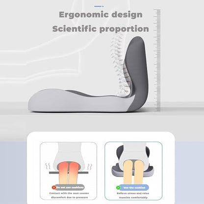 Back and Seat Cushion, Car Seat Cushion, Soothe+ Cushion, Memory Foam L-Shaped Integrated Seat Cushions Lumbar & Lower Back Support for Office Chair, Car (Light Grey) - color: Light Grey