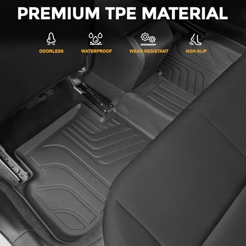 Floor Mats for Honda Civic Sedan 2022-2026/Acura Integra 2023-2026, All Weather Floor Mats Trunk Cargo Liner and Door Sill Guards Accessories, Full Coverage Set (Gas Only, Not fit Manual) - style: For Honda Civic | 2022-2026