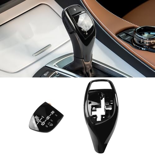 Jaronx Compatible with BMW Gear Shift Knob Cover Trim Replacement for 1'F20 F21/2'F22/3'F30 F31 F34/4'F32 F33/5'F10 F11/6'F06 F12 F13, Gear Shift Knob Panel Sticker for BMW 1 2 3 4 5 6 Series(Sport) - color: Glossy Black, size: Sport Version