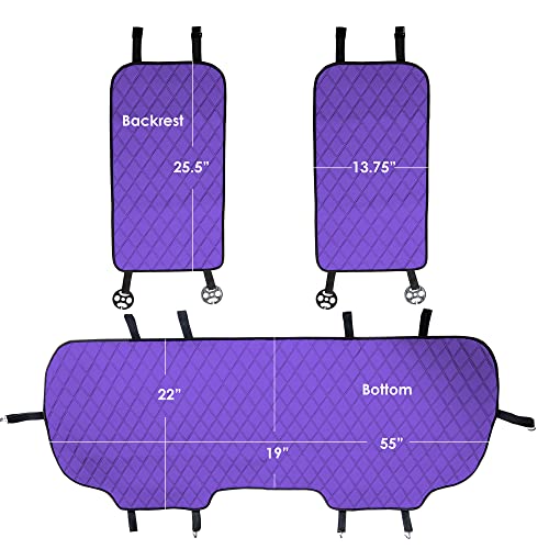 FH Group Car Seat Cover Cushion - Cars Trucks SUV, Neosupreme Car Seat Cushions, Waterproof Car Seat Cover Cushion, Universal Fit Car Seat Protector Rear Set Purple - color: Purple, style: Rear Bench