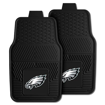 FANMATS 8771 Philadelphia Eagles 2-Piece Heavy Duty Vinyl Car Mat Set, Front Row Floor Mats, All Weather Protection, Universal Fit, Deep Resevoir Design