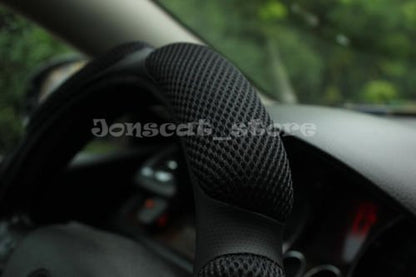 Steering Wheel Cover -Odorless, Cooler Hands in Summer, Warmer Hands in Winter (Black)