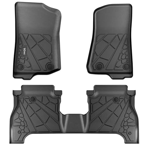 KARPAL Floor Mats for Jeep Gladiator JT 2020-2025 2026, All Weather TPE Custom Fit Floor Liners Car Mats Accessories, Front & 2nd Row - style: 2020-2026 | For Jeep Gladiator | 1st & 2nd Row