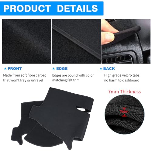 Dashboard Cover Dash Cover Mat Pad Carpet Custom Fit for Ford Fusion 2013-2020 (Black) - color: 2013-2020 Black