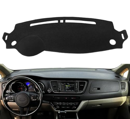 Dash Cover Mat Custom Fit for Kia Sedona, Dashboard Cover Pad Carpet Protector F138 (Black) - color: black