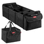Rubbermaid Car Organizer, Collapsible Trunk Organizer with Removable Leakproof Cooler Bag without Lid, Multi-Compartment Car Storage Organization for Car Accessories, 5 Compartments Without Cover,