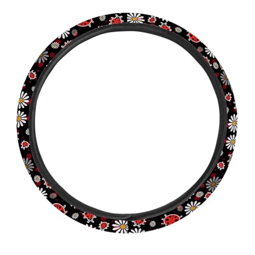 Ladybug Car Steering Wheel Cover for Women Washable Steering Wheel Protection with Elastic Edge Universal Fits SUV Vehicle Sedan Truck All Season 2025 - color: Ladybug