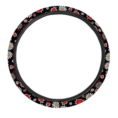 Ladybug Car Steering Wheel Cover for Women Washable Steering Wheel Protection with Elastic Edge Universal Fits SUV Vehicle Sedan Truck All Season 2025 - color: Ladybug