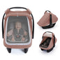 Blissful Diary Baby Car Seat Cover, Extra Large Mesh Window, Breathable Muslin Cotton, Infant Windproof Canopy-Dusty Pink - color: Dusty Pink
