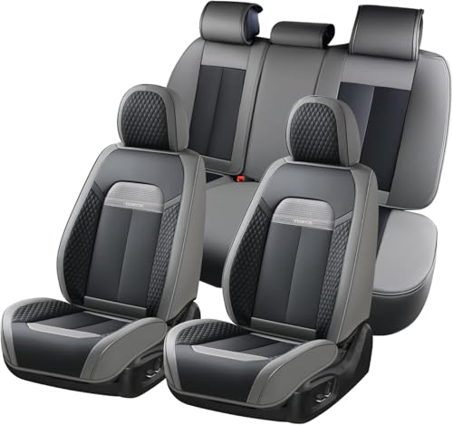 Car Seat Covers Full Set, Automotive Seat Covers, Black Car Seat Cover, Waterproof Seat Protectors Universal fit for Car Truck Van SUV - Grey&Black - color: Gary&Black, size: Fullset
