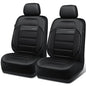 CAR PASS Memory Foam Seat Covers Front, Airy Cool Mesh Thick Car Seat Covers, Leather Car Seat Covers Front Seats Airbag Compatible, Universal Automotive Comfort for Most Cars, Trucks, SUV, Black - color: black