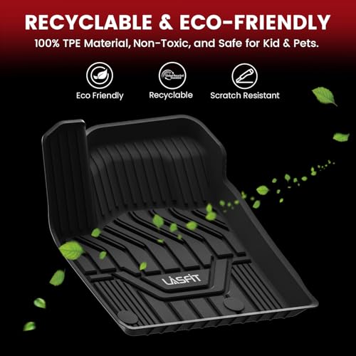 LASFIT Floor Mats for Nissan Rogue 2021-2026 (Not Fit Rogue Sport), Custom Fit All Weather Protection Durable TPE Floor Liners for Nissan Rogue S/SV/SL/Platinum 2021-2026 1st & 2nd Row Car Mats, Black - size: 1)For Nissan Rogue | 2021-2026
