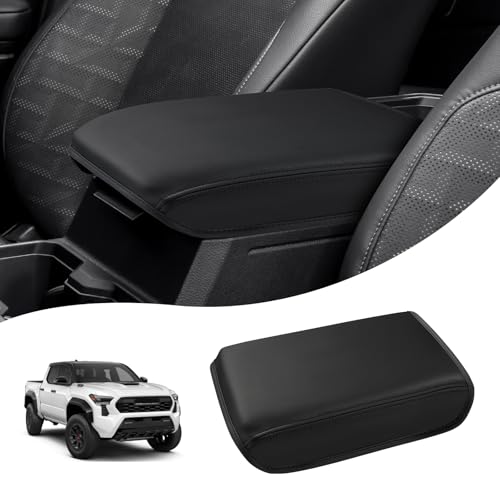 Autorder Center Console Cover for 2024 2025 2026 Toyota Tacoma Accessories Armrest Cover Anti-Scratch Middle Console Pad Leather Armrest Protector - size: 24-26 Tacoma Armrest Cover