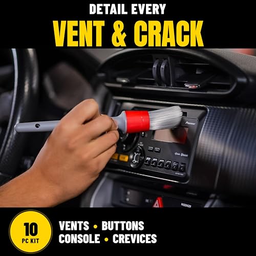 Chemical Guys Interior Cleaning Kit with Storage Bag Total Interior Cleaner Microfiber Towels Detailing Brushes and Sticky Gel Giftable Car Care Set - 10 Items - style: KIT + BAG