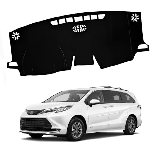XITER Polyester Dashboard Cover Mat Carpet Dash Nonslip Sun Shade Mat Compatible For Toyota Sienna 2021 2022 2023 2024 2025 2026(Without HUD) - size: 2021-2025 Sienna (Without HUD)