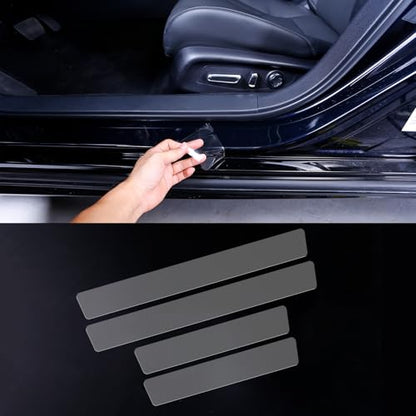 Car Door Sill Protector, 4 Pcs Clear PPF Paint Protection Film Kit, Universal Door Entry Edge Guard & Scuff Plate Protector, Invisible Anti-Scratch Door Step Wrap for Cars, SUV, Trucks - size: Front:23.62"L×2.76"W×2PCS+Rear:15.75"L×2.76"W×2PCS