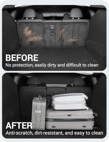 BASENOR 2020-2024 Tesla Model Y Rear Seat Back Cover All Weather Second Row Seats Back Liner Protector Rear Backrest Cover Mats Proprietary Design for 5-Seater Model Y 3PCS - size: 2020-2024 Model Y