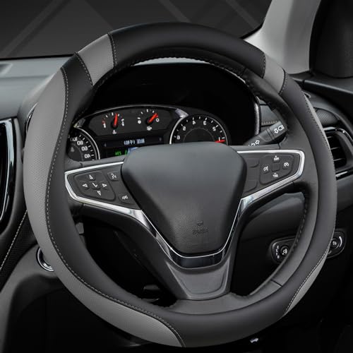West Llama Customized Auto Car Steering Wheel Cover for Honda Civic, CR-Z, Insight, S2000, 14" - 14.25" (Black+Gray-Small Size) - color: A-Black+Gray, size: Small Size (14 ''-14 ½'')