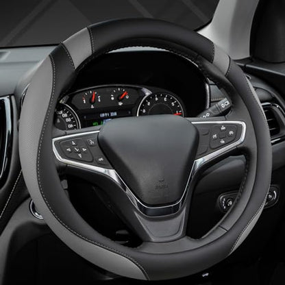 West Llama Customized Auto Car Steering Wheel Cover for Honda Civic, CR-Z, Insight, S2000, 14" - 14.25" (Black+Gray-Small Size) - color: A-Black+Gray, size: Small Size (14 ''-14 ½'')