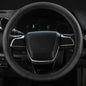 Car Steering Wheel Cover 15 inch, Nappa Leather Steering Wheel Protector, Breathable, Comfortable, Anti-Slip, Black - color: Black-3