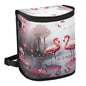 MNSRUU Car Trash Can with Lid, Flamingos and Flowers Car Trash Bag Hanging Organizers and Storage for Front Back Seat, Leak-Proof Trash Bin - color: Flamingos A 0325